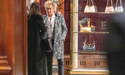 Rock legend Rod Stewart brings Bond Street to a halt during festive shopping spree