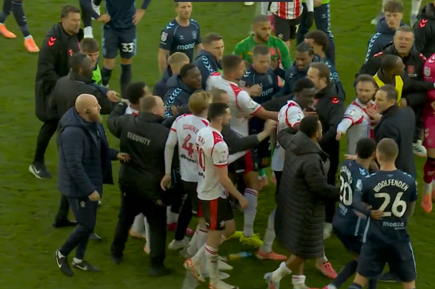 Southampton vs Coventry ends in huge brawl with players CHASING Frank Lampard