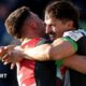 Harlequins celebrate Cadan Murley's first-half try