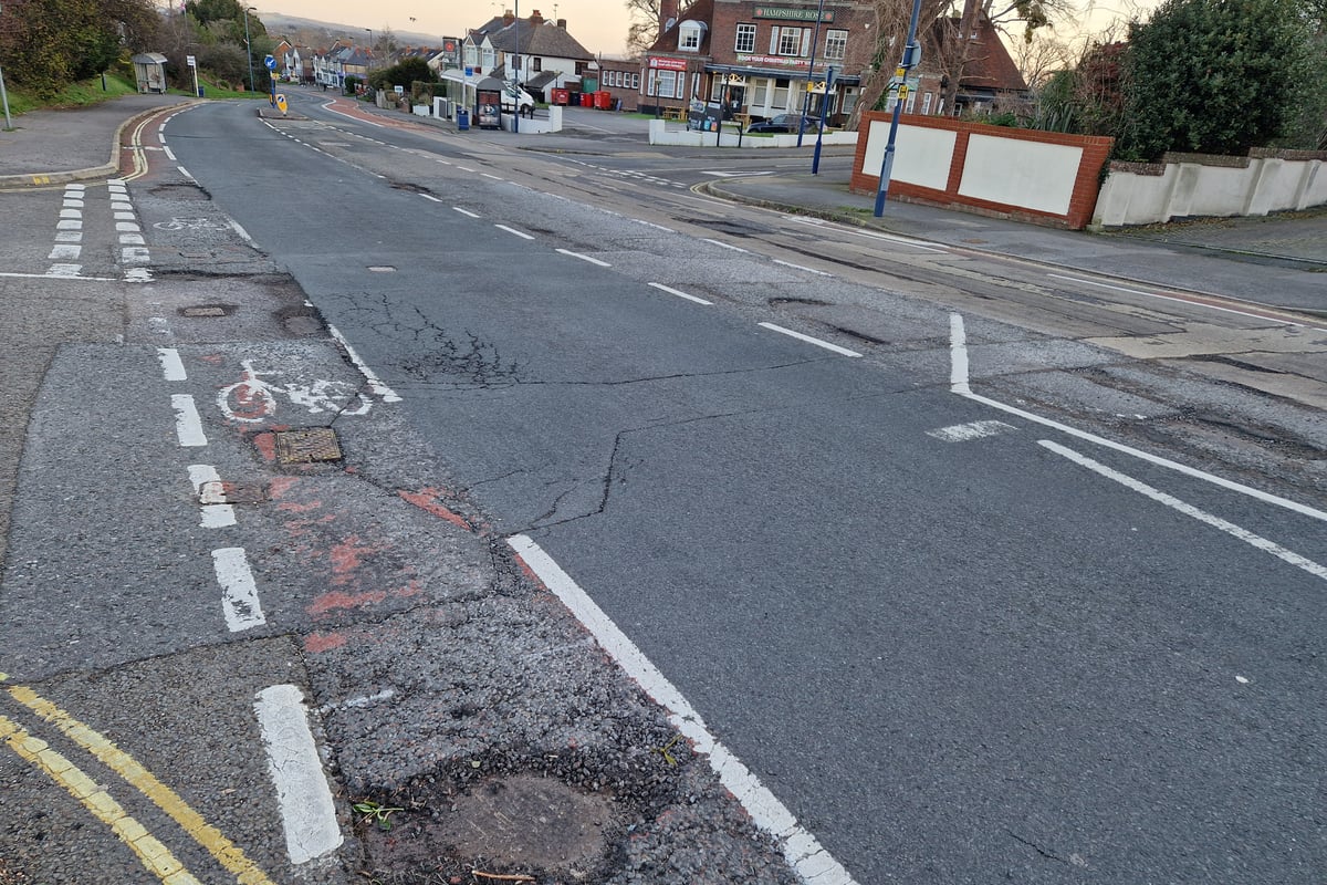 Huge potholes appear on Hampshire's roads as the stress on the county’s road network shows
