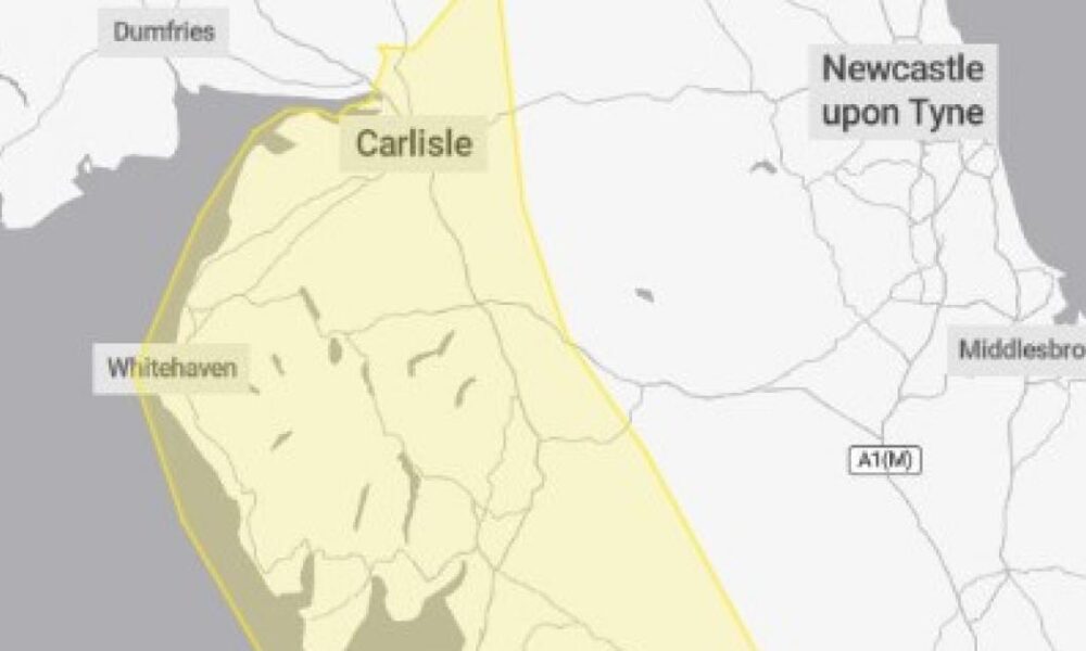 Bolton yellow weather warning in place until the early hours