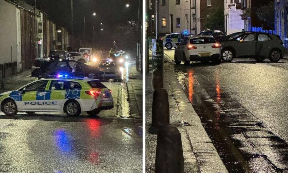 Westhoughton road closed after two-car crash in evening