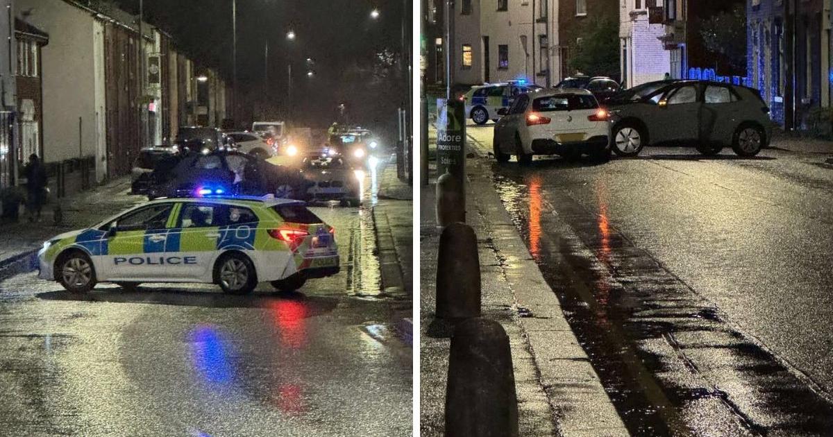 Westhoughton road closed after two-car crash in evening