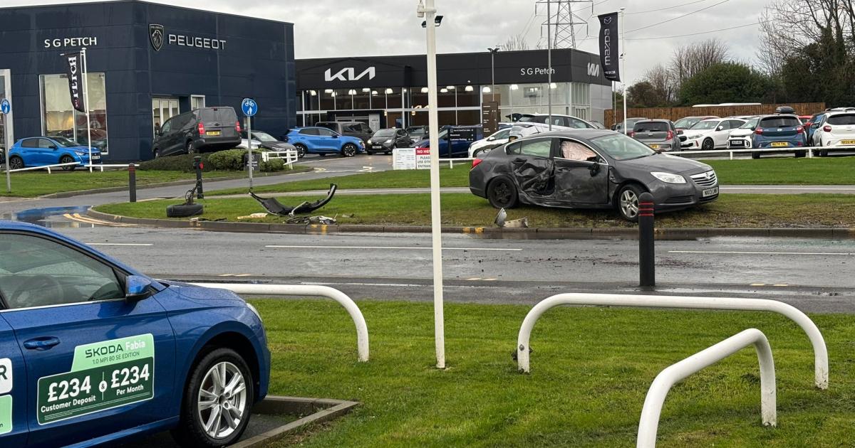 Pictures show scale of damage after Darlington car crash