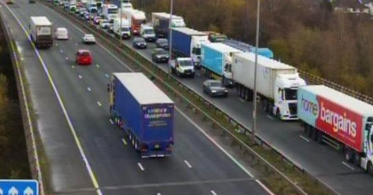 Motorway lanes closed following 'road surface defect'