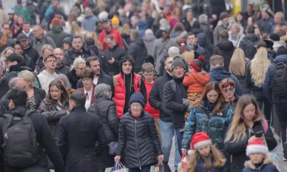 Last-minute Christmas shoppers in Darlington and Newcastle