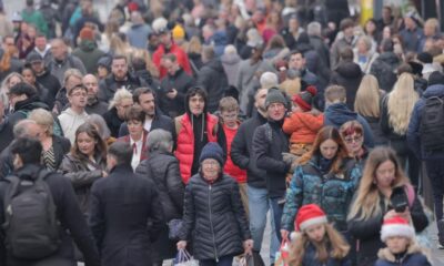 Last-minute Christmas shoppers in Darlington and Newcastle
