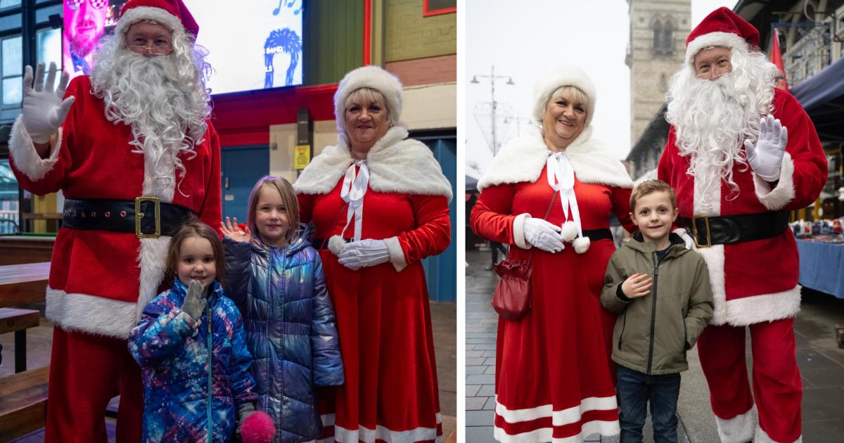Santa Claus surprises children at Darlington Market
