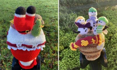 Whinfield Yarn Bombers bring festive display to Darlington