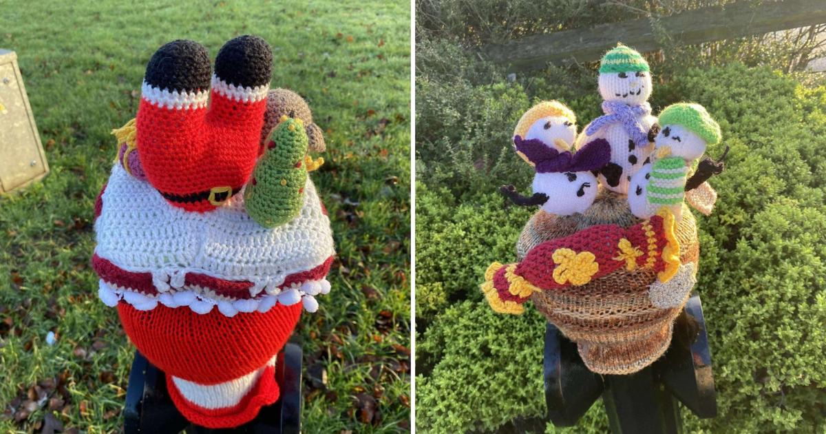 Whinfield Yarn Bombers bring festive display to Darlington