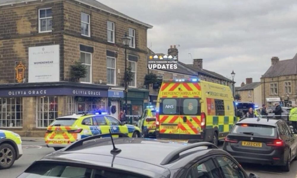 Wetherby Market Place cordoned off with air ambulance