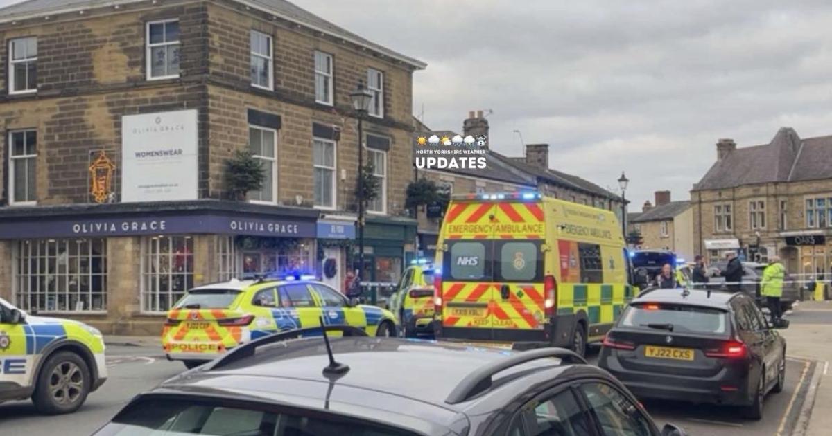 Wetherby Market Place cordoned off with air ambulance