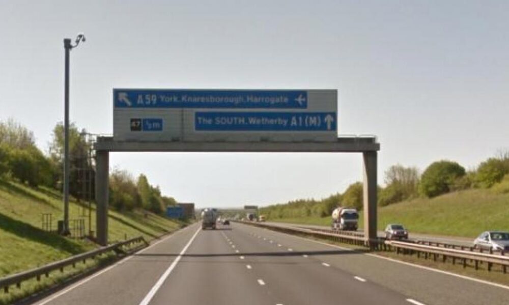 BMW occupants trapped inside car on busy North Yorkshire motorway