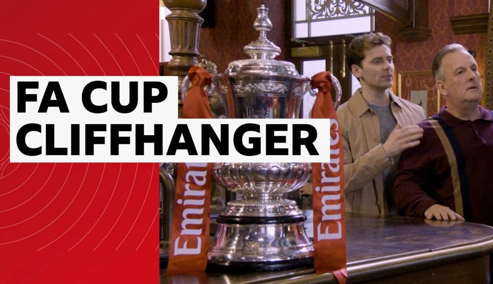 The FA Cup in the Queen Vic pub in Eastenders