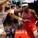 Shai Gilgeous-Alexander of the Oklahoma City Thunder drives to the baske