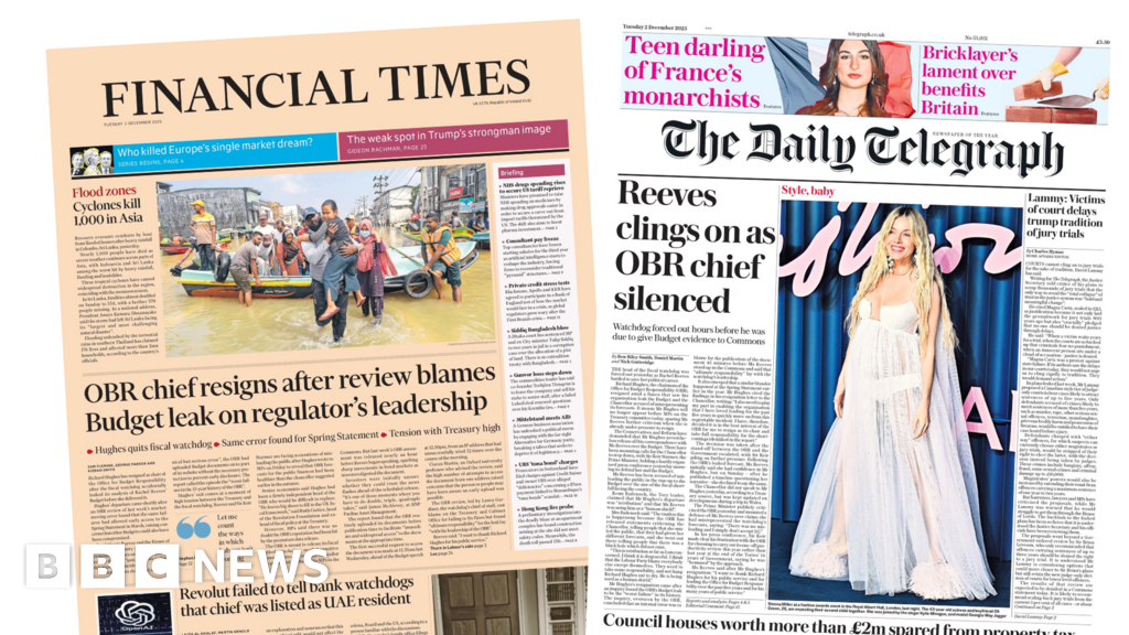 'OBR chief resigns' and 'Reeves clings on'