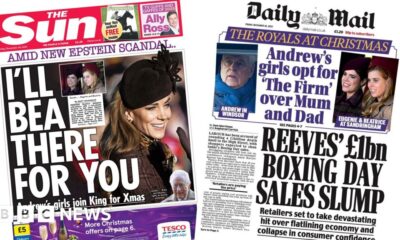 'I'll Bea there for you' and 'Boxing Day sales slump'