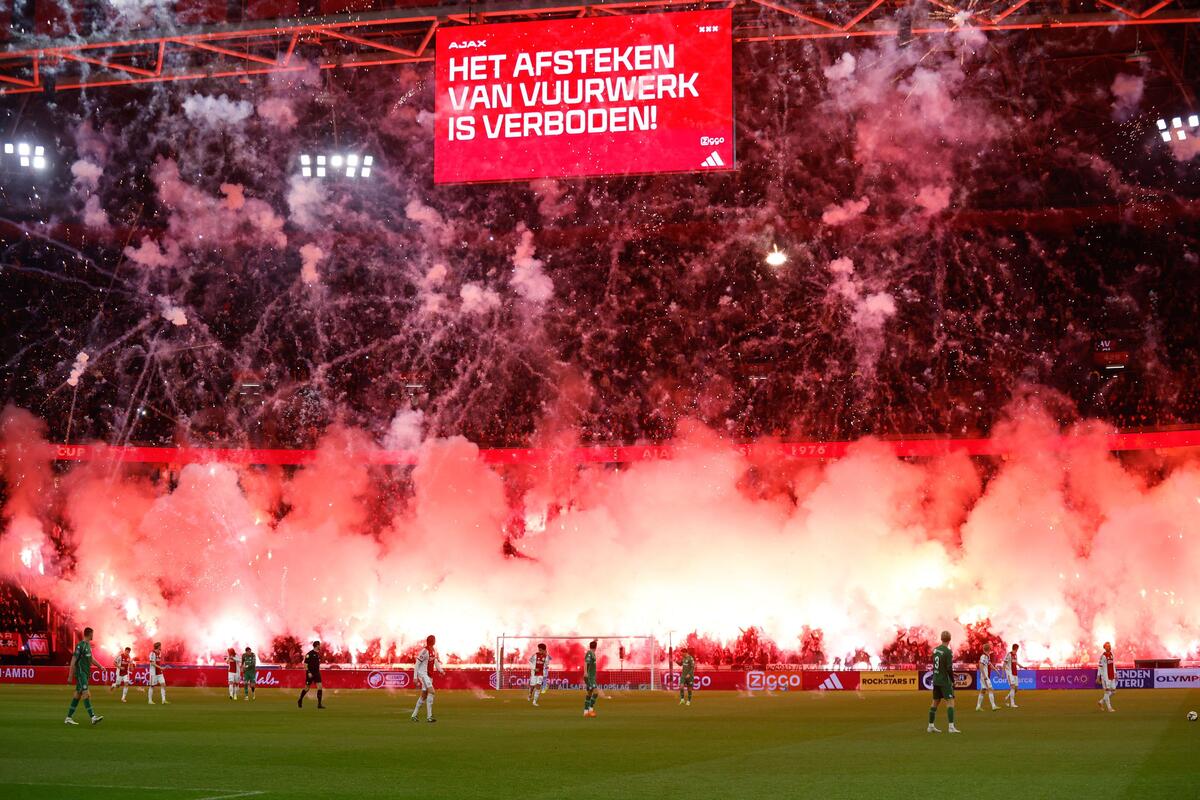 Fireworks stop play - Ajax game called off after five minutes