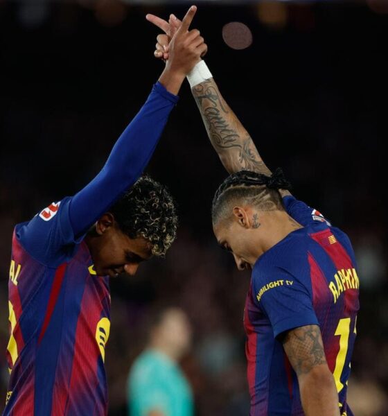 Raphinha brace moves Catalan club seven points clear at LaLiga summit