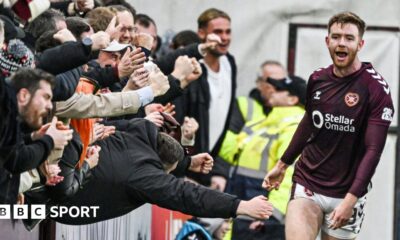 Stuart Findlay celebrates scoring for Hearts