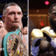 A side-by-side of Oleksandr Usyk and Deontay Wilder
