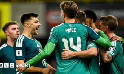 Northern Ireland celebrate scoring a goal against Luxembourg in November