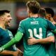 Northern Ireland celebrate scoring a goal against Luxembourg in November