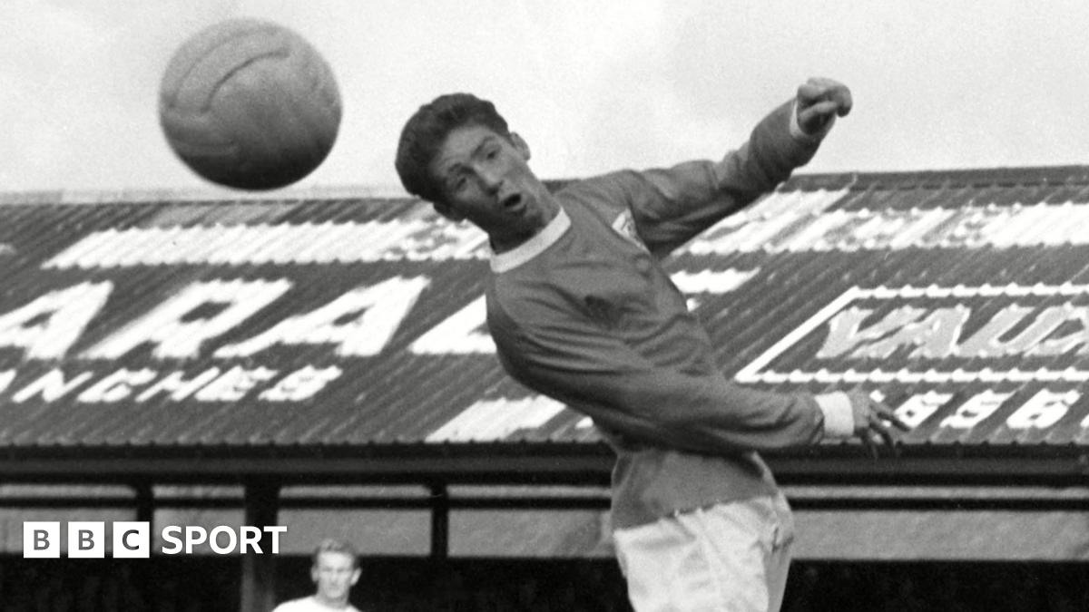 Alan Ball of Blackpool heading the ball against Arsenal in October 1965