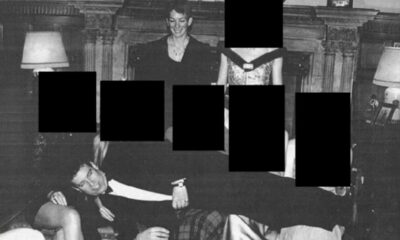 Andrew Mountbatten-Windsor pictured lying across five people in new Epstein files image