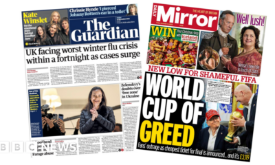 'Worst winter flu crisis' and 'World Cup of greed'