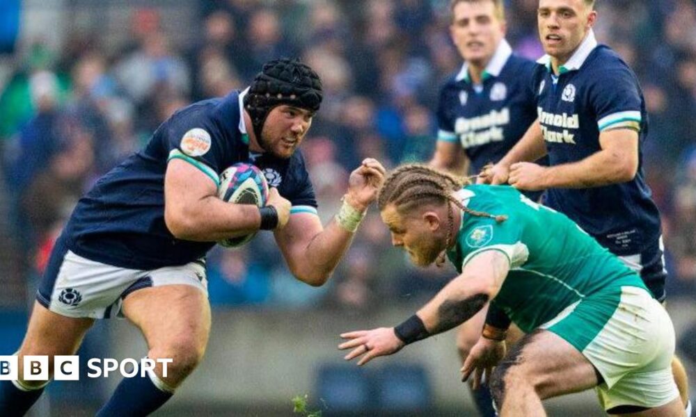 Scotland's Zander Fagerson in action against Ireland