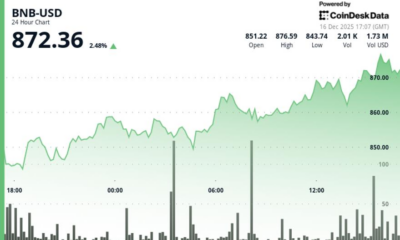 BNB outperforms crypto majors as volume surges and price tops $870