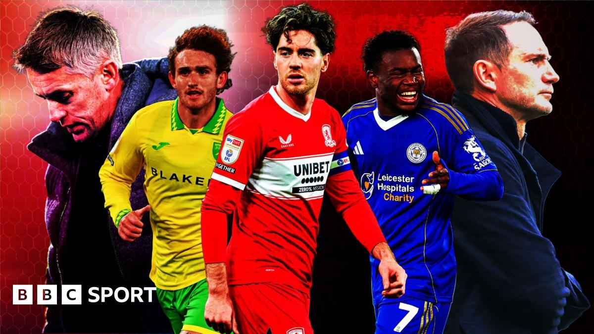 From left to right: Kieran McKenna, Josh Sargent, Hayden Hackney, Abdul Fatawu and Frank Lampard