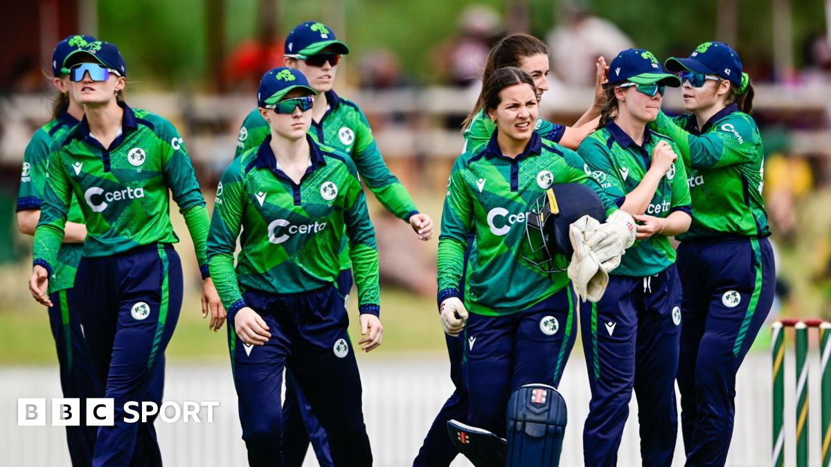 The Ireland cricket team during their defeat in the second T20 with South Africa