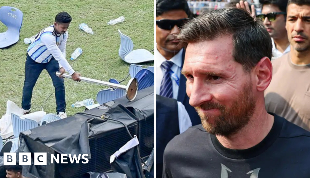 Anger at Lionel Messi 'GOAT' India tour as fans throw chairs and bottles at stadium event