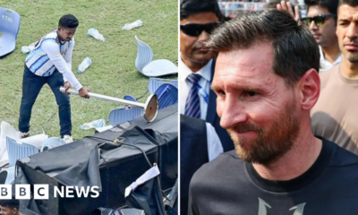 Anger at Lionel Messi 'GOAT' India tour as fans throw chairs and bottles at stadium event
