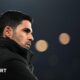 Mikel Arteta on the touchline