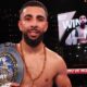 Shabaz Masoud poses with his European super-bantamweight title belt