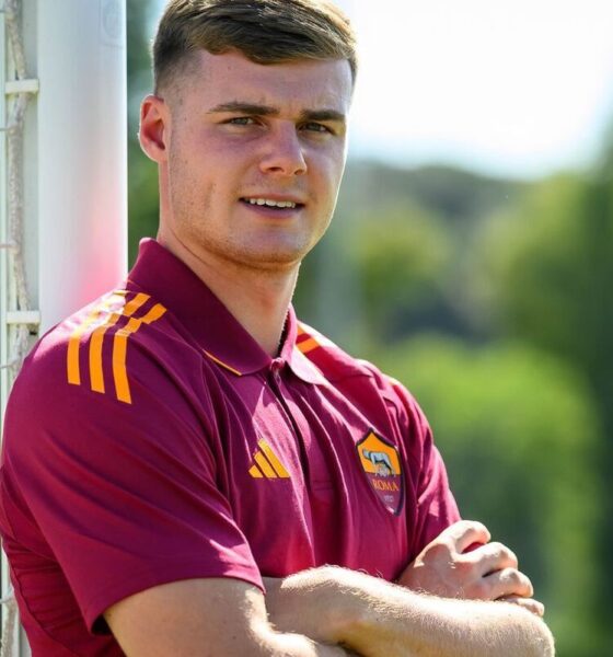 Official: Evan Ferguson joins Roma on loan with an option to buy from Premier League side Brighton and Hove Albion (picture via www.asroma.com)