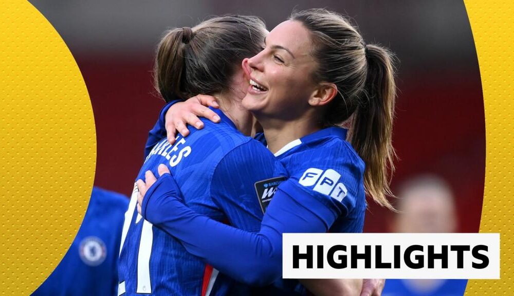 Chelsea's Rytting Kaneryd and Niamh Charles celebrate in Women's League Cup
