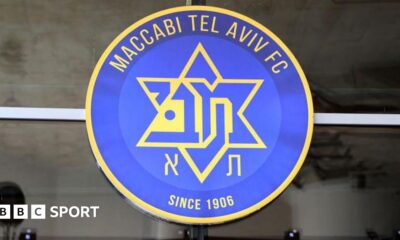 This picture shows the entrance of an official store of Israeli football team Maccabi Tel Aviv, at Bloomfield Stadium in Tel Aviv,
