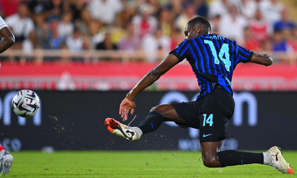 Ange-Yoan Bonny scores the winner for Inter in a friendly against AS Monaco (@inter)