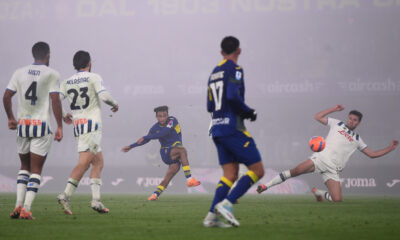 VERONA, ITALY - DECEMBER 06: Antoine Bernede of Hellas Verona scores his team