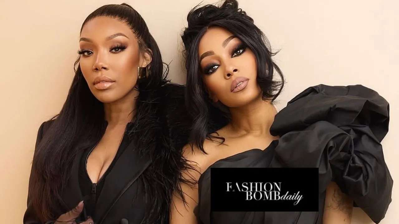 Brandy & Monica Celebrate the End of "The Boy is Mine Tour" in a Black Versace Blazer Dress and Monsoori Gown