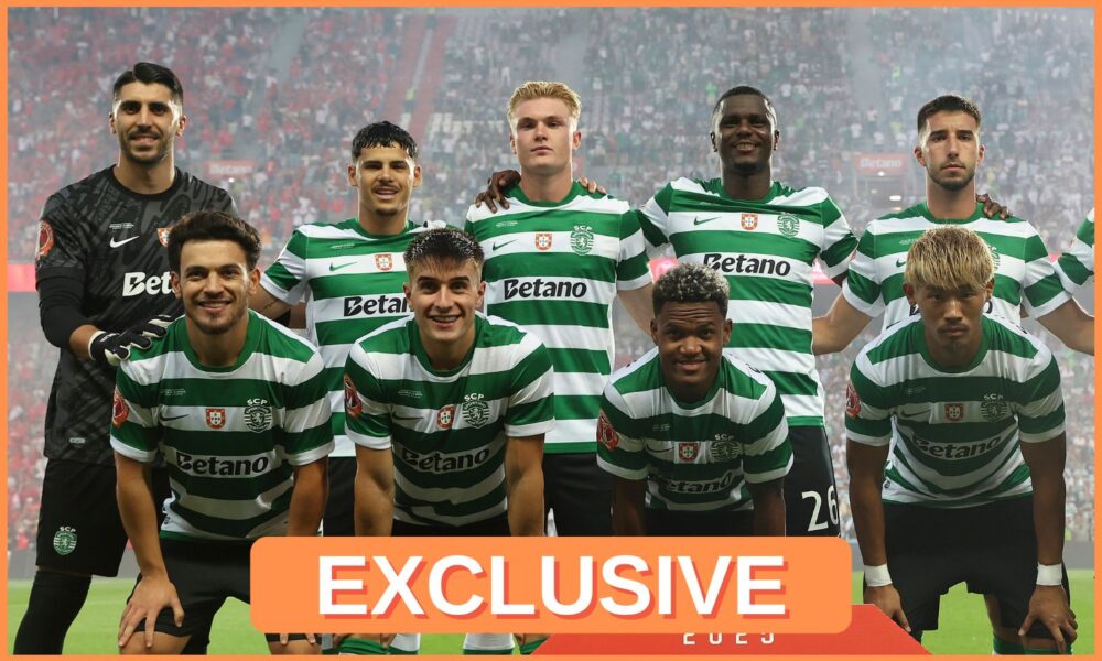 Ousmane Diomande lining up with his Sporting Lisbon teammates