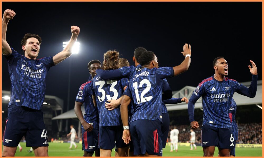 Arsenal players celebrating