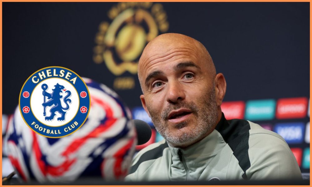 Enzo Maresca, Manager of Chelsea, talks to the media