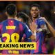 Marcus Rashford celebrates with his Barcelona teammates