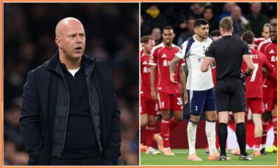 Arne Slot and Cristian Romero