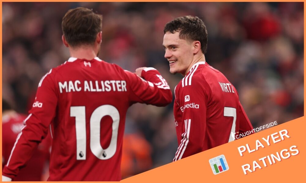 Alexis Mac Allister and Florian Wirtz celebrate in Liverpool